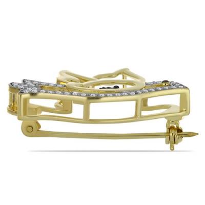 BUY 925 SILVER BROOCH WITH BLUE DIAMOND GEMSTONE 